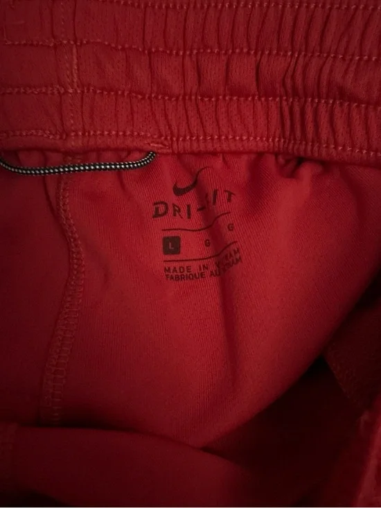 Nike Kids Red Athletic Shorts with White Logo - Picture 2 of 3